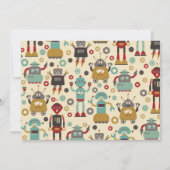 レトロロボット誕生日パーティーの招待 招待状 (裏面)