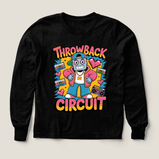 レトロロボット90sヒップホップデザイン-おもしろい漫画スロー (デザイン正面)