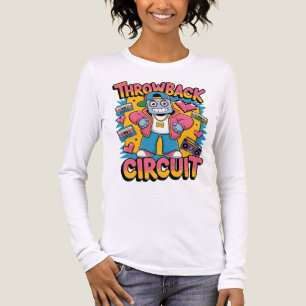 レトロロボット90sヒップホップデザイン-おもしろい漫画スロー トライブレンドTシャツ