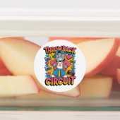 レトロロボット90sヒップホップデザイン-おもしろい漫画スロー ラベル (貼付)