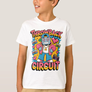 レトロロボット90sヒップホップデザイン-おもしろい漫画スロー tシャツ