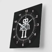 レトロロボット スクエア壁時計 (傾斜)