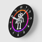 レトロロボット ラウンド壁時計 (傾斜)