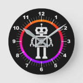 レトロロボット ラウンド壁時計 (正面)