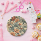 レトロロマンス:アンティーク花デザイン ペーパープレート (パーティー)