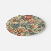 レトロロマンス:アンティーク花デザイン ペーパープレート (アングル)