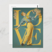 レトロロマンチックな愛 ポストカード (正面/裏面)