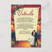 レトロロマンチックカップル漫画ブックスタイル結婚ズ エンクロージャーカード (正面)