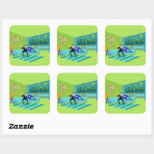 レトロロマンチックゲイカップルのシール スクエアシール (シート)