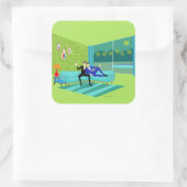 レトロロマンチックゲイカップルのシール スクエアシール (バッグ)