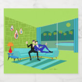 レトロロマンチックゲイカップルボトルラベル ビールラベル (シングルラベル)