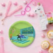 レトロロマンチックゲイカップル紙プレート ペーパープレート (パーティー)