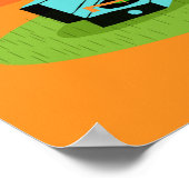 レトロロマンチック夕べカップルのポスター ポスター (角)