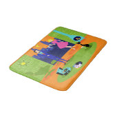 レトロロマンチック夕べカップル風呂マット バスマット (アングル)