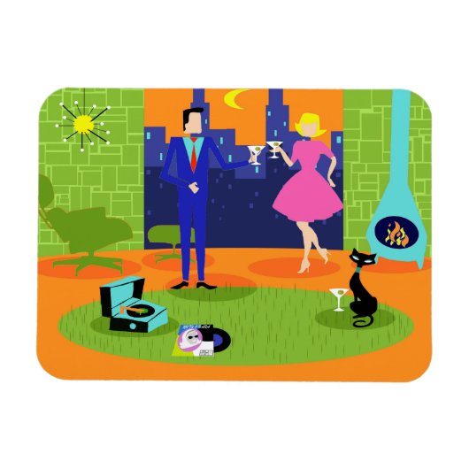 レトロロマンチック夕べ対フレキシブルマグネット マグネット (横)