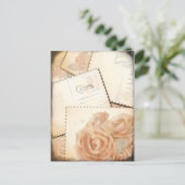 レトロロマンチック背景、はがき ポストカード (スタンド正面)