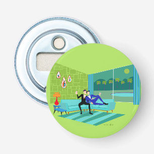 レトロロマンティックゲイカップルボタン型栓抜き 栓抜き