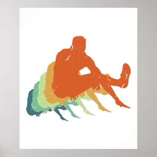 レトロロングジャンプトラック&フィールドオリンピックアスリートファン ポスター (正面)