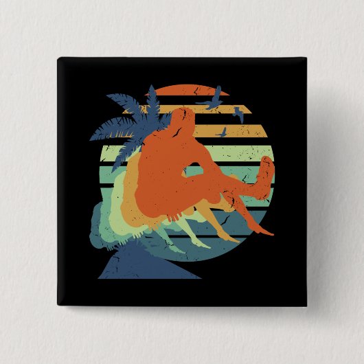 レトロロングジャンプトラック&フィールドオリンピックアスリートファン 缶バッジ (正面)