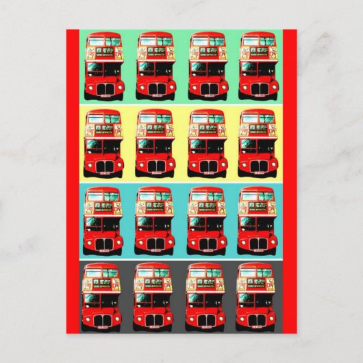 レトロロンドンバスはがき–3 ポストカード (正面)