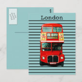 レトロロンドンバスペパーミント ポストカード (正面/裏面)