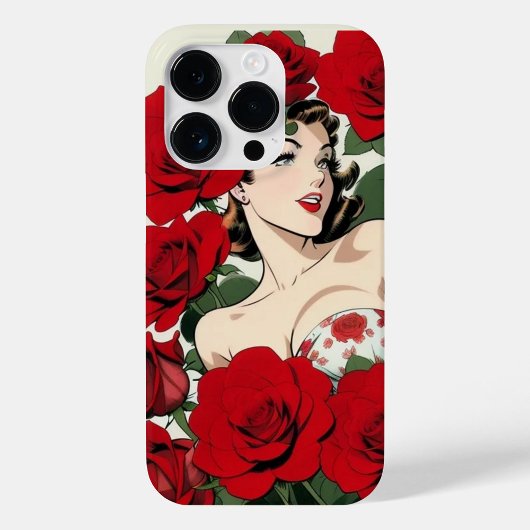 レトロローズビューティiPhoneケース - ビンテージの魅力 Case-Mate iPhoneケース