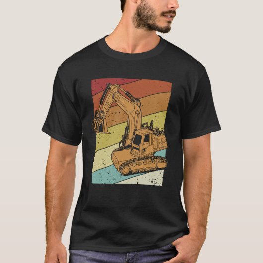 レトロローダーバックホー油圧ドライバー掘削機Op Tシャツ (正面)