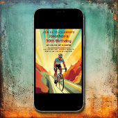 レトロロードサイクリスト バイク 誕生日 招待状