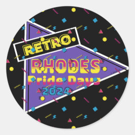 レトロロードスプライド日2024ステッカー ラウンドシール