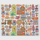 レトロロードトリップヴィンテージトラベルラッピング紙 ラッピングペーパー (フラット)