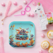 レトロロードトリップ ペーパープレート (パーティー)