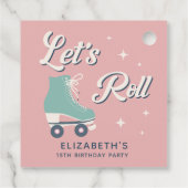 レトロローラスケートで滑るガールズバースデーパーティー フェイバータグ (裏面)