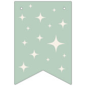 レトロローラスケートで滑るセージグリーンバースデーパーティー バンティングフラッグ