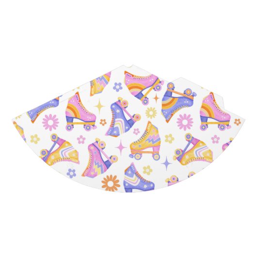 レトロローラスケートで滑るディスコ パーティーハット (正面)