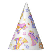 レトロローラスケートで滑るディスコ パーティーハット (左)