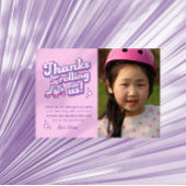 レトロローラスケートで滑るパーティー写真ありがとうご注意 サンキューカード