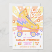 レトロローラスケートで滑るパーティー 招待状 (正面)