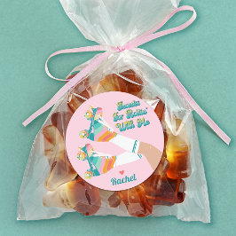 レトロローラスケートで滑る誕生日パーティーサンキューユユー ラウンドシール