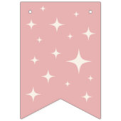 レトロローラスケートで滑る誕生日パーティーピンク バンティングフラッグ (第1の旗)