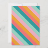 レトロローラスケートで滑る誕生日パーティーピンク 招待状 (裏面)