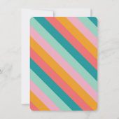 レトロローラスケートで滑る誕生日パーティーピンク 招待状 (裏面)