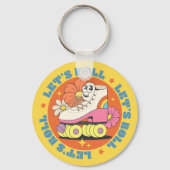 レトロローラスケートで滑る キーホルダー (正面)