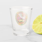 レトロローラスケートで滑る ショットグラス (裏面)