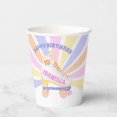 レトロローラスケートパーティーパターン 紙コップ (裏面)