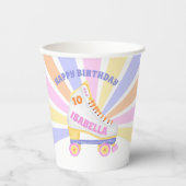 レトロローラスケートパーティーパターン 紙コップ (正面)