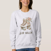 レトロローラスケートヴィンテージフローラパステル スウェットシャツ (正面)