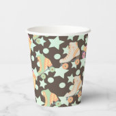 レトロローラスケート誕生日スケートスターズブラウン 紙コップ (裏面)