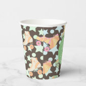 レトロローラスケート誕生日スケートスターズブラウン 紙コップ (右)