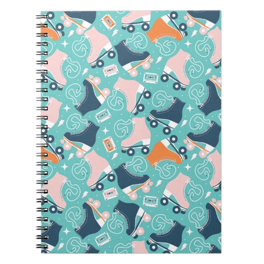 レトロローラスケート：ヴィンテージカセット ノートブック (正面)