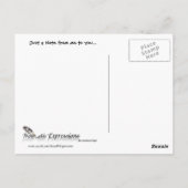 レトロローラーガールオンレインボーポストカード ポストカード (裏面)